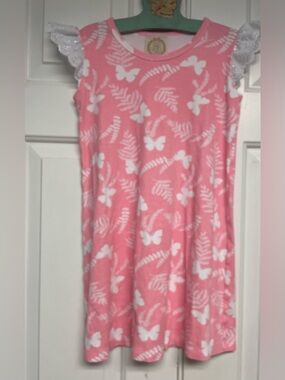 TBBC The Beaufort Bonnet Company Pink Butterfly Pima Dress Size 11
